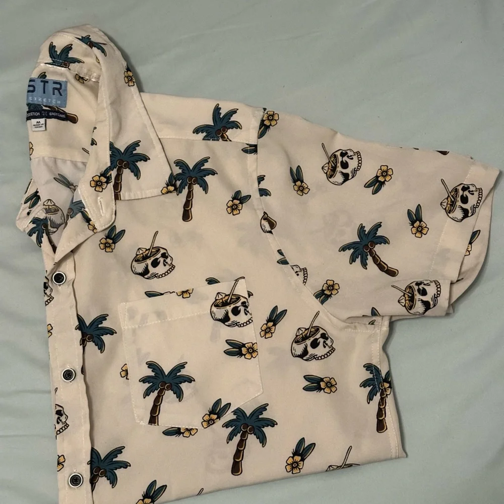 VSTR Skull and Palm Print Men's Shirt‎
